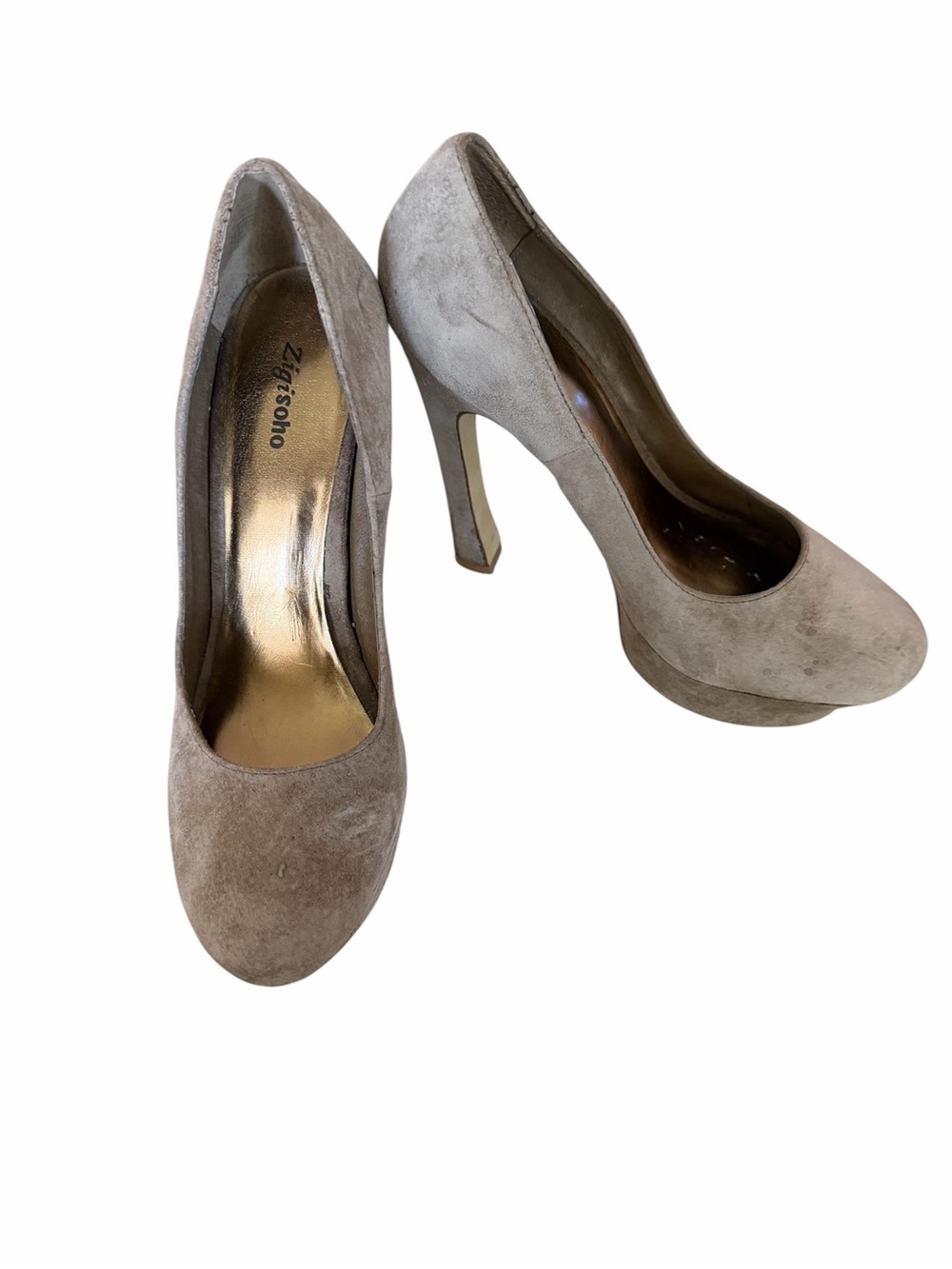 Zigi Soho Taupe Suede Platform Heels